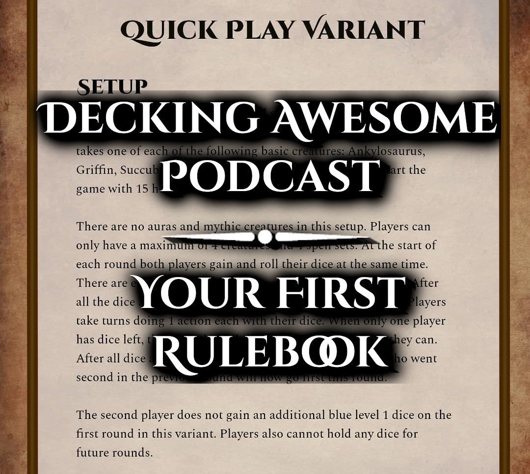 Decking Awesome Podcast Your first rulebook